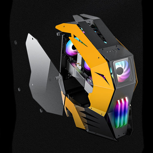Large Tempered Glass Side Transparent Desktop Case Shell